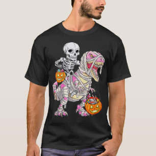 Skeletspieren Roze Mummy Dinosaur T rex Hele T-shirt