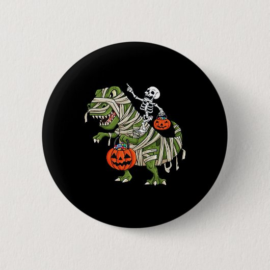Skeletspieren T Rex Halloween Boys Girls K Ronde Button 5,7 Cm (Voorkant)