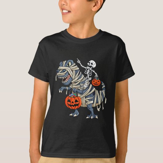 Skeletspieren T Rex Halloween Boys Girls K T-shirt (Voorkant)