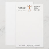 Skeletspieren voor medisch menselijk gebruik - Sta Briefpapier (Voorkant / Achterkant)