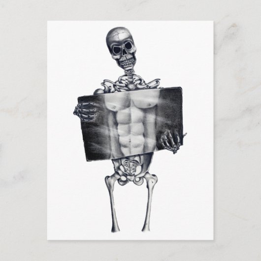 Skeletspieren Witte Briefkaart (Voorkant)