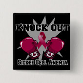 Skeletspierstelsel- en vierkante button 5,1 cm (Voorkant)