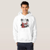Skeletspin & Rode Konijn Goth Terrarium Hoodie (Voorkant volledig)