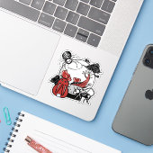 Skeletspin & Rode Konijn Goth Terrarium Sticker (Laptop met iPhone)