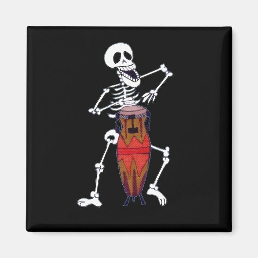 Skeletspion Drummer Conga Player Magneet (Voorkant)