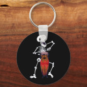 Skeletspion Drummer Conga Player Sleutelhanger (Voorkant)