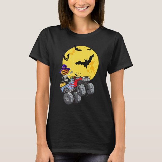 Skeletspionagemonster Truck Halloween Kinder Boys T-shirt (Voorkant)