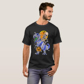 Skeletspionagepomp Dinosaur rex Halloween T-shirt (Voorkant volledig)