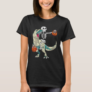 Skeletspionagepomp Dinosaur rex Halloween T-shirt