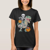 Skeletspionagepomp Dinosaur rex Halloween T-shirt (Voorkant)