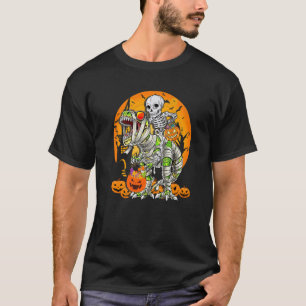 Skeletspionagepomp Dinosaur rex Halloween T-shirt
