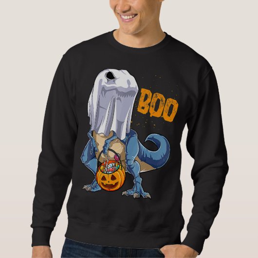 Skeletspionagepomp Dinosaur rex Halloween Trui (Voorkant)