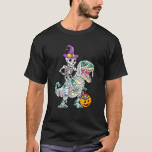 Skeletspleetpomp Dinosaur Rex Halloween T-shirt