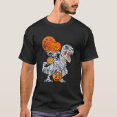 Skeletspleetpomp Dinosaur Rex Halloween T-shirt (Voorkant)