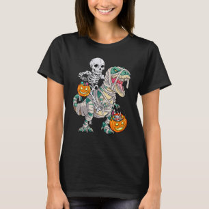 Skeletspleetpomp Dinosaur Rex Halloween T-shirt