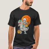 Skeletspleetpomp Dinosaur Rex Halloween T-shirt (Voorkant)