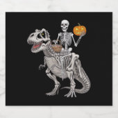 Skeletspleetspier Dinosaur T rex Halloween Bier Etiket (Enkel label)