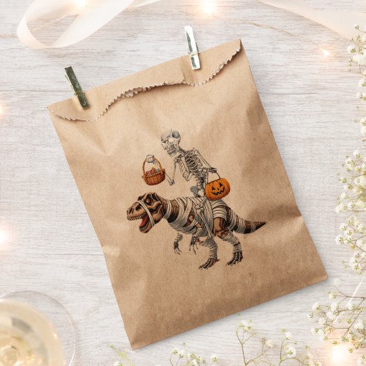 Skeletspleetspier Dinosaur T rex Halloween Fun Bedankzakje (Geknipt)