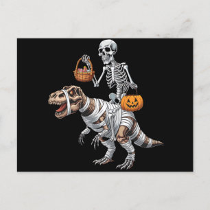 Skeletspleetspier Dinosaur T rex Halloween Fun Briefkaart