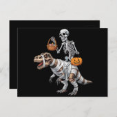 Skeletspleetspier Dinosaur T rex Halloween Fun Briefkaart (Voorkant / Achterkant)