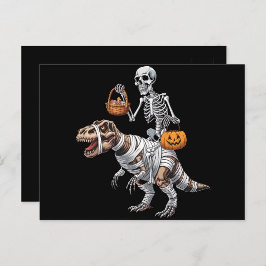 Skeletspleetspier Dinosaur T rex Halloween Fun Briefkaart (Voorkant / Achterkant)