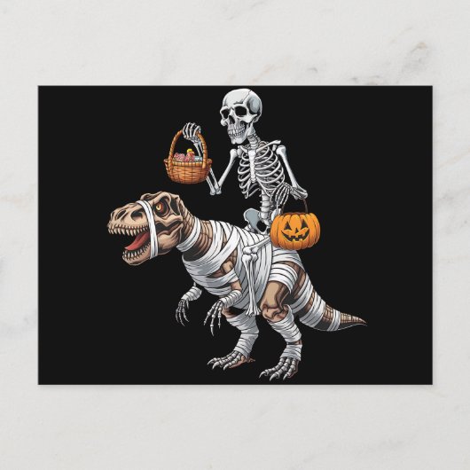 Skeletspleetspier Dinosaur T rex Halloween Fun Briefkaart (Voorkant)