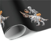 Skeletspleetspier Dinosaur T rex Halloween Fun Cadeaupapier (Rol Hoek)