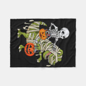 Skeletspleetspier Dinosaur T Rex Halloween Fun Fleece Deken (Voorkant (Horizontaal))