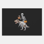 Skeletspleetspier Dinosaur T rex Halloween Fun Inpakpapier Vel (Voorkant)