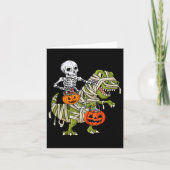Skeletspleetspier Dinosaur T Rex Halloween Fun Kaart (Voorkant)