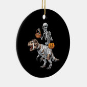 Skeletspleetspier Dinosaur T rex Halloween Fun Keramisch Ornament (Rechts)