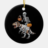 Skeletspleetspier Dinosaur T rex Halloween Fun Keramisch Ornament (Voorkant)