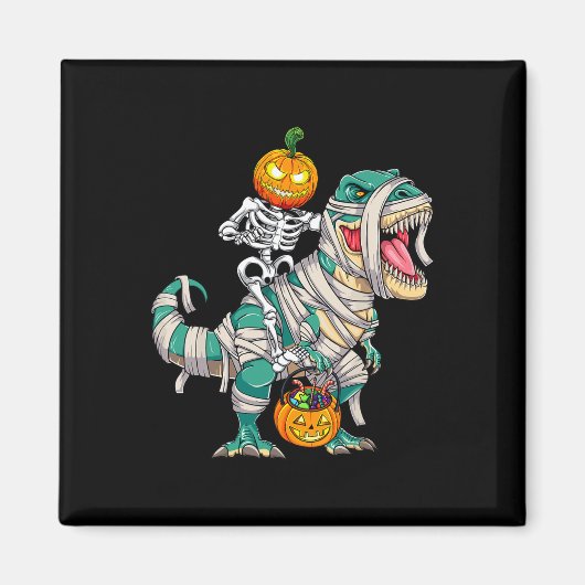 Skeletspleetspier Dinosaur T rex Halloween Fun Magneet (Voorkant)