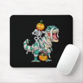 Skeletspleetspier Dinosaur T Rex Halloween Fun Muismat (Met muis)