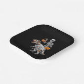 Skeletspleetspier Dinosaur T rex Halloween Fun Papieren Bordje (Gebogen)