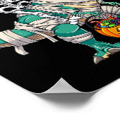 Skeletspleetspier Dinosaur T rex Halloween Fun Poster (Hoek)