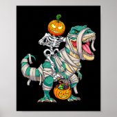 Skeletspleetspier Dinosaur T rex Halloween Fun Poster (Voorkant)