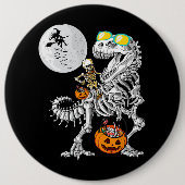 Skeletspleetspier Dinosaur T Rex Halloween Fun Ronde Button 6,0 Cm (Voorkant)
