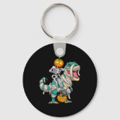 Skeletspleetspier Dinosaur T rex Halloween Fun Sleutelhanger (Voorkant)