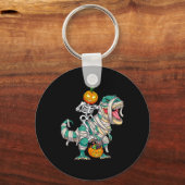 Skeletspleetspier Dinosaur T rex Halloween Fun Sleutelhanger (Voorkant)