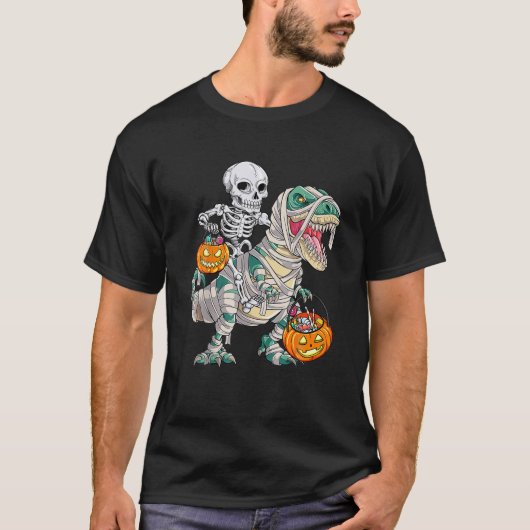 Skeletspleetspier Dinosaur T Rex Halloween Fun T-shirt (Voorkant)