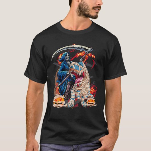Skeletspleetspier Dinosaur T Rex Halloween Fun T-shirt (Voorkant)