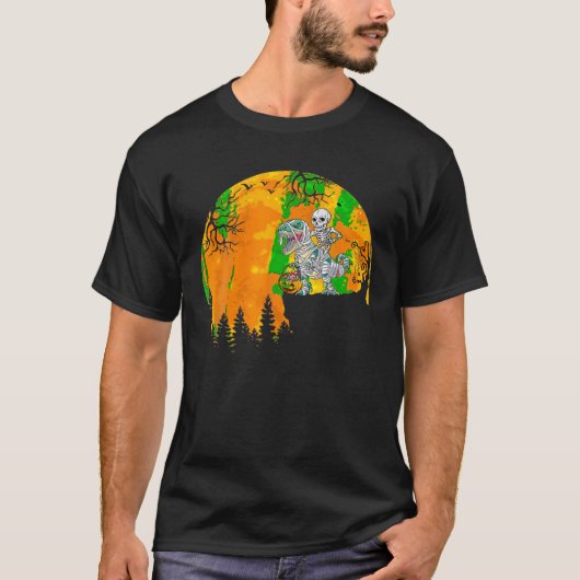 Skeletspleetspier Dinosaur T rex Halloween Fun T-shirt (Voorkant)