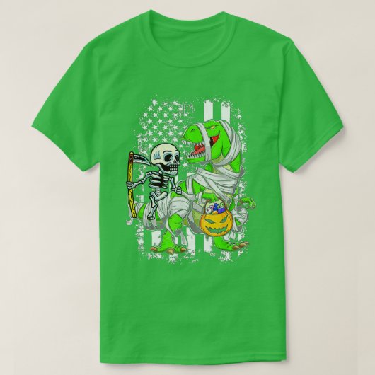 Skeletspleetspier Dinosaur T rex Halloween Fun T-shirt (Design voorkant)