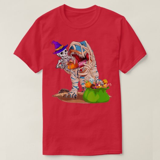 Skeletspleetspier Dinosaur T rex Halloween Fun T-shirt (Design voorkant)