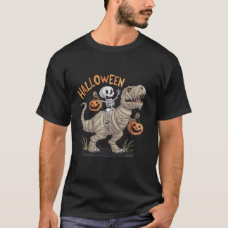 Skeletspleetspier Dinosaur T rex Halloween Fun T-shirt