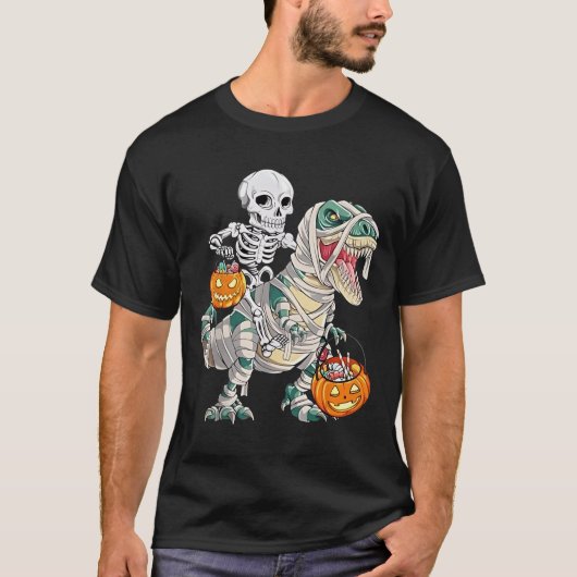 Skeletspleetspier Dinosaur T rex Halloween Fun T-shirt (Voorkant)
