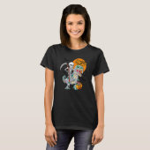 Skeletspleetspier Dinosaur T Rex Halloween Fun T-shirt (Voorkant volledig)