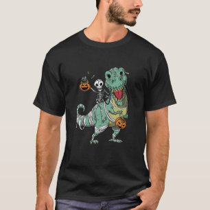 Skeletspleetspier Dinosaur T Rex Halloween Fun T-shirt