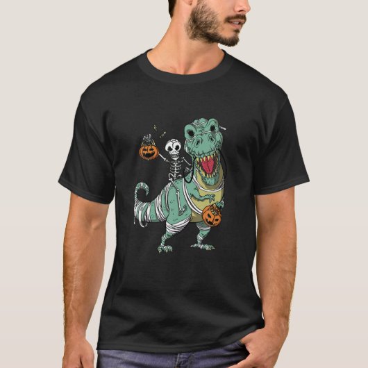 Skeletspleetspier Dinosaur T Rex Halloween Fun T-shirt (Voorkant)